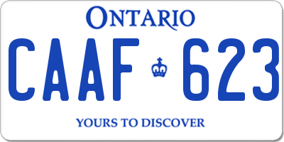 ON license plate CAAF623