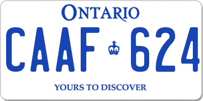 ON license plate CAAF624