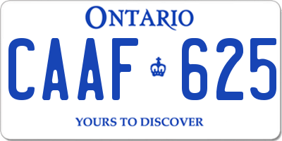 ON license plate CAAF625