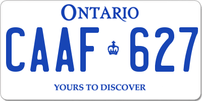 ON license plate CAAF627