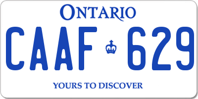 ON license plate CAAF629