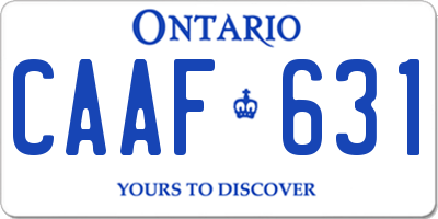 ON license plate CAAF631