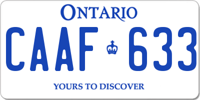 ON license plate CAAF633