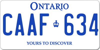 ON license plate CAAF634