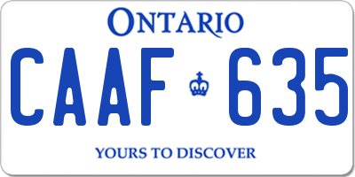 ON license plate CAAF635