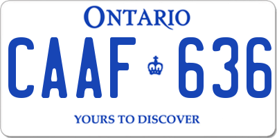 ON license plate CAAF636