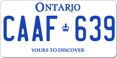 ON license plate CAAF639