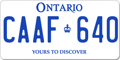 ON license plate CAAF640