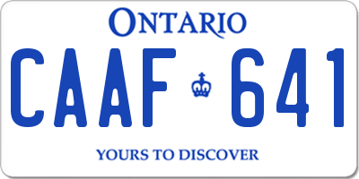 ON license plate CAAF641