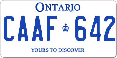 ON license plate CAAF642