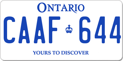 ON license plate CAAF644