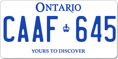 ON license plate CAAF645