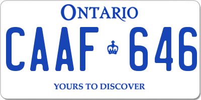 ON license plate CAAF646