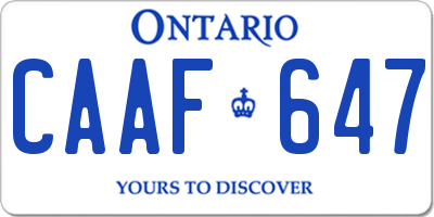 ON license plate CAAF647