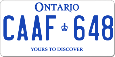 ON license plate CAAF648