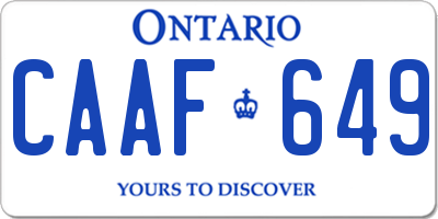 ON license plate CAAF649