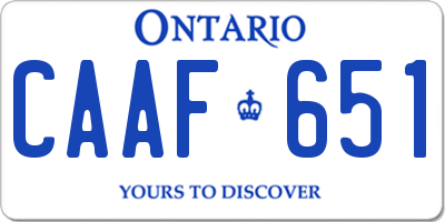 ON license plate CAAF651