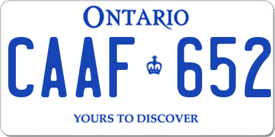 ON license plate CAAF652