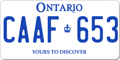 ON license plate CAAF653