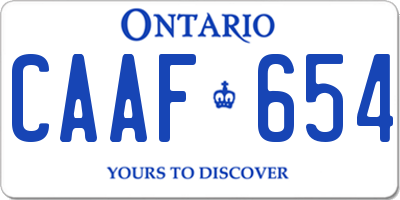 ON license plate CAAF654