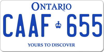 ON license plate CAAF655