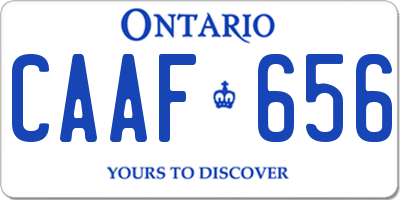 ON license plate CAAF656