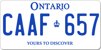 ON license plate CAAF657