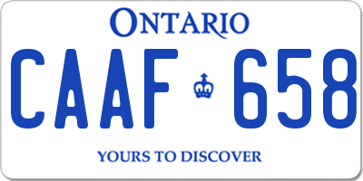 ON license plate CAAF658