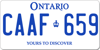 ON license plate CAAF659