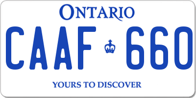 ON license plate CAAF660