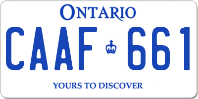 ON license plate CAAF661