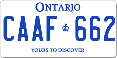 ON license plate CAAF662