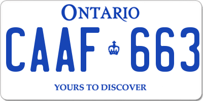 ON license plate CAAF663