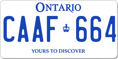 ON license plate CAAF664