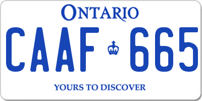 ON license plate CAAF665