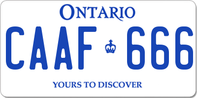 ON license plate CAAF666