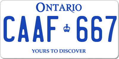 ON license plate CAAF667