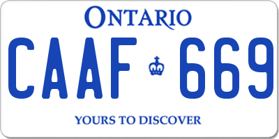 ON license plate CAAF669