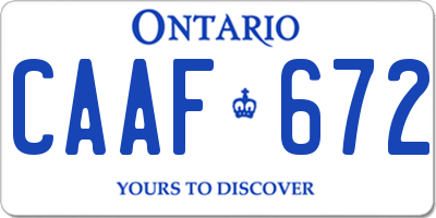 ON license plate CAAF672