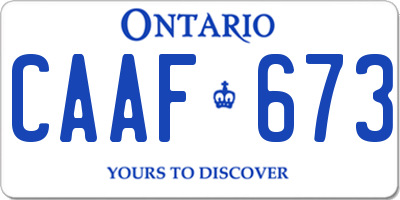 ON license plate CAAF673