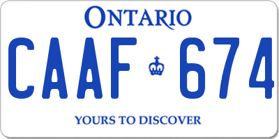 ON license plate CAAF674