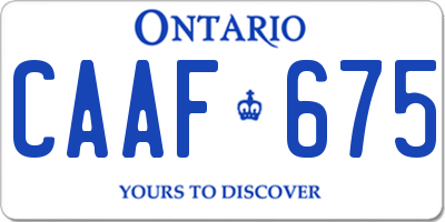 ON license plate CAAF675