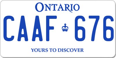 ON license plate CAAF676