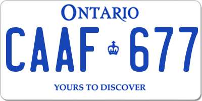 ON license plate CAAF677