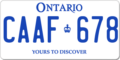 ON license plate CAAF678