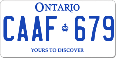 ON license plate CAAF679