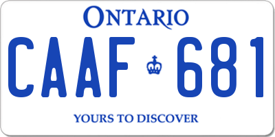 ON license plate CAAF681