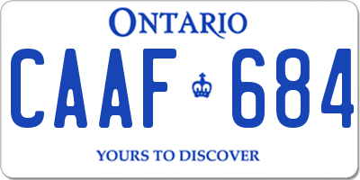 ON license plate CAAF684