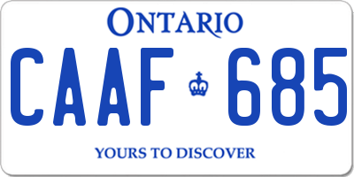 ON license plate CAAF685