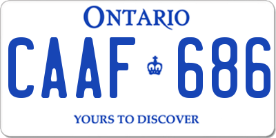 ON license plate CAAF686